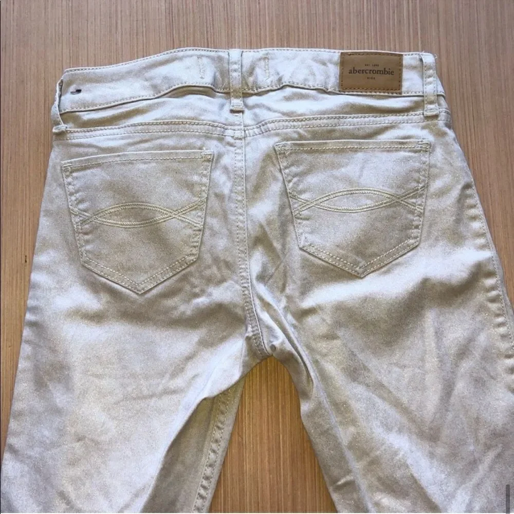 Abercrombie Tan Shimmery Skinny Jeans